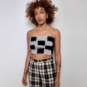 Kariertes Crop Tube Top
