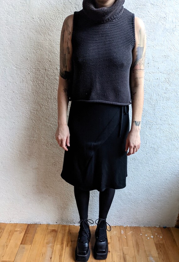 Maison Margiela Black Wool Wrap Skirt - image 5