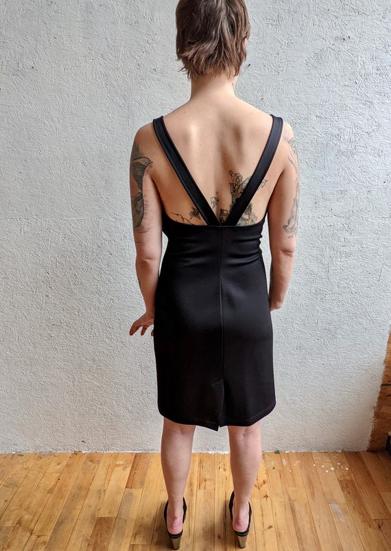 90s/Y2K Square Neck Racerback Black Dress - image 6