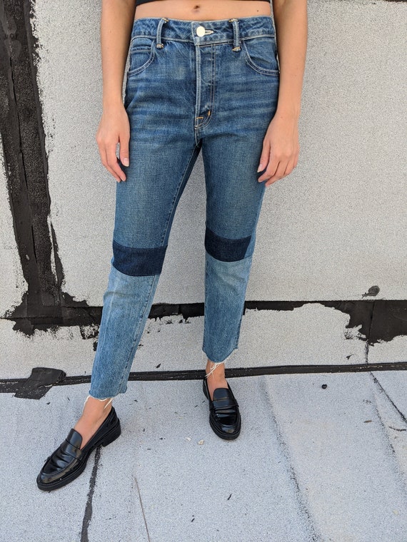 Helmut Lang Vintage Blue Patchwork Jeans