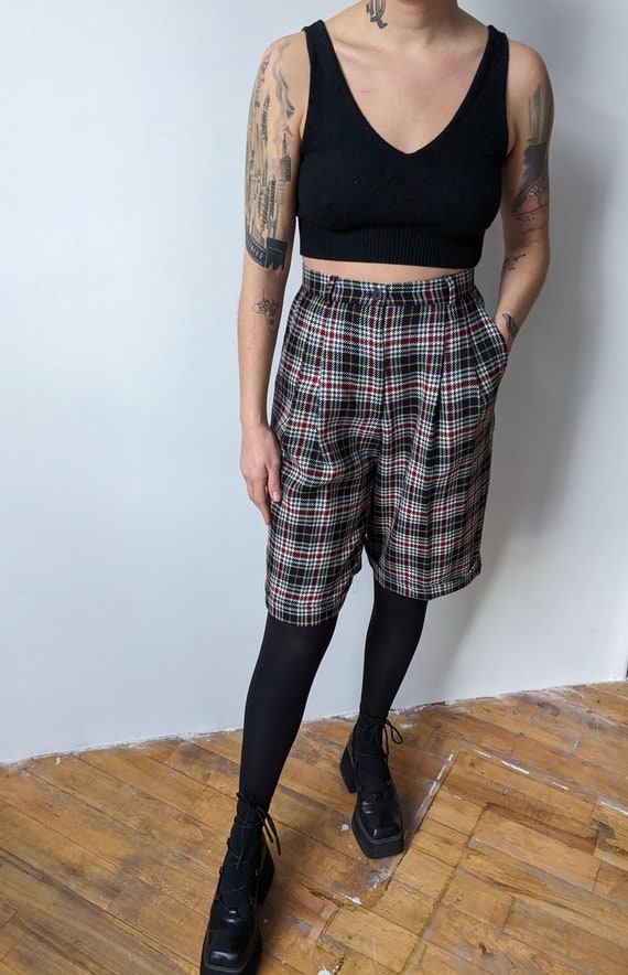 Plaid Wool Bermuda Shorts - image 6