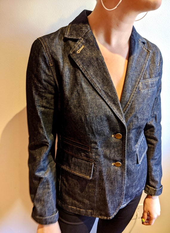 Denim Blazer Jacket - image 2