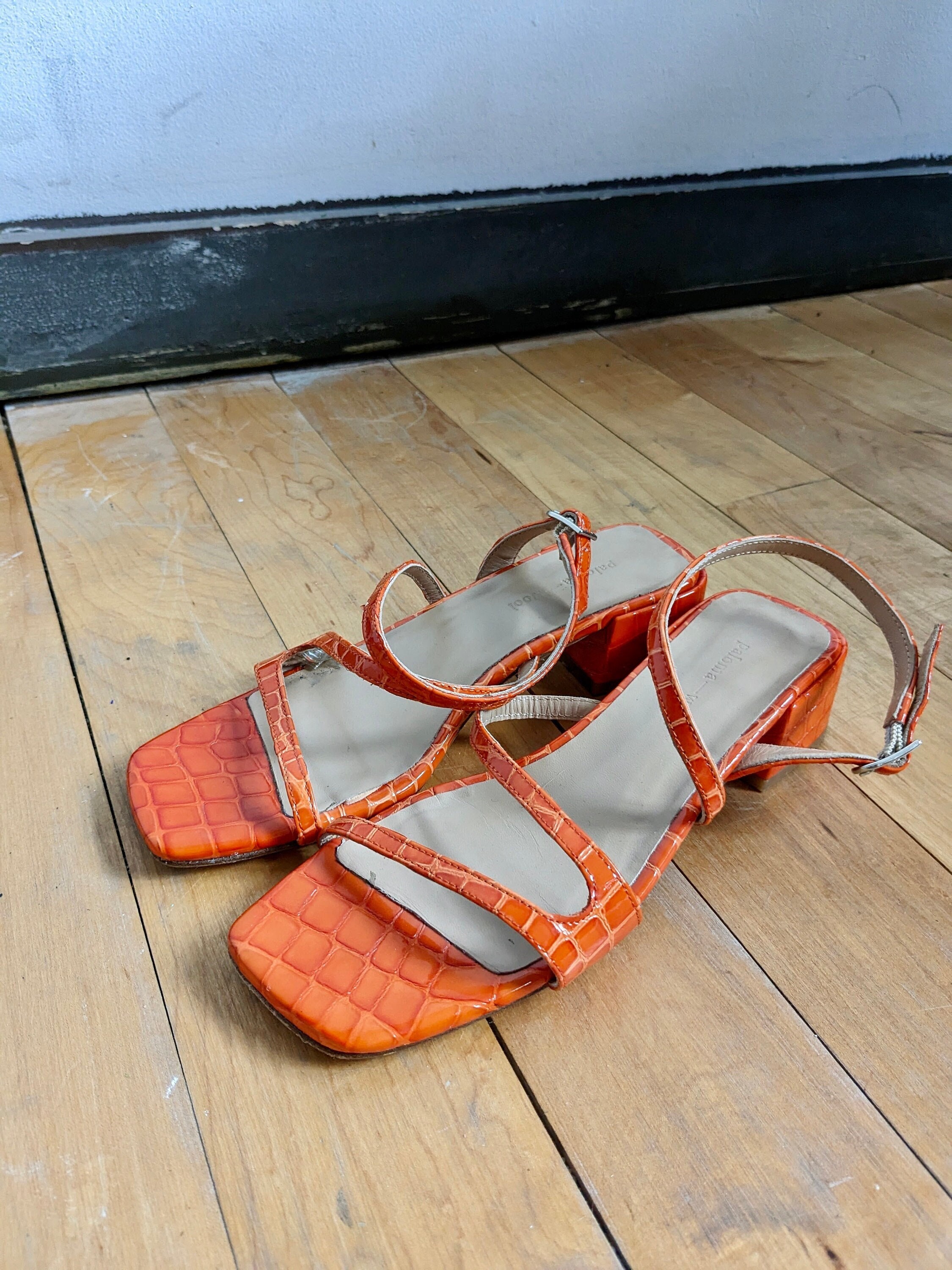 paloma wool パイソン柄 ミュール Paloma Wool Leather Plaid Print Slides - Blue Sandals, Shoes