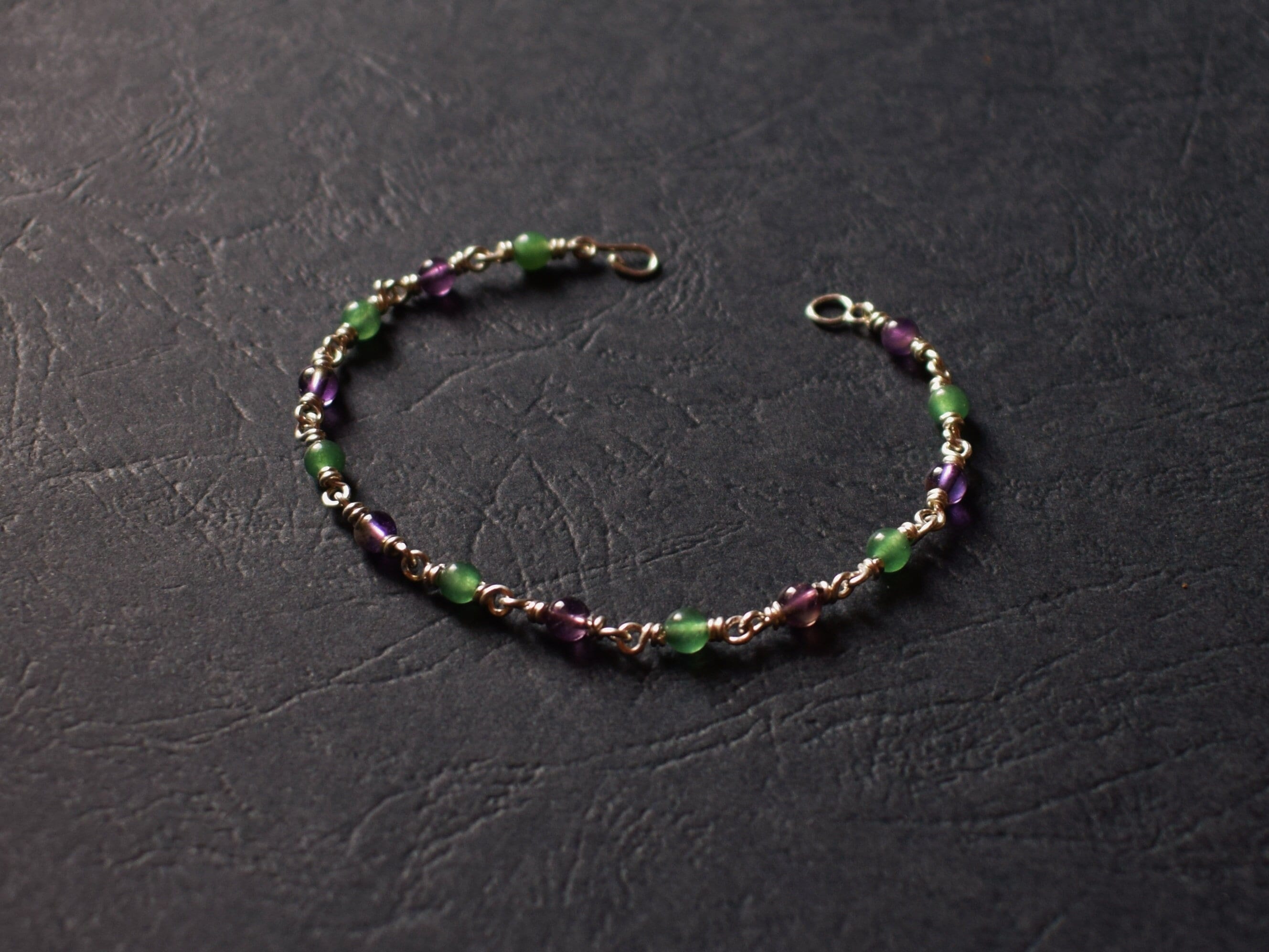 Bracelet En Argent 925 Et Jaspe - Pierre Semi-précieuse - Longueur Réglable ~24cm - Neuf Sans Boîte
