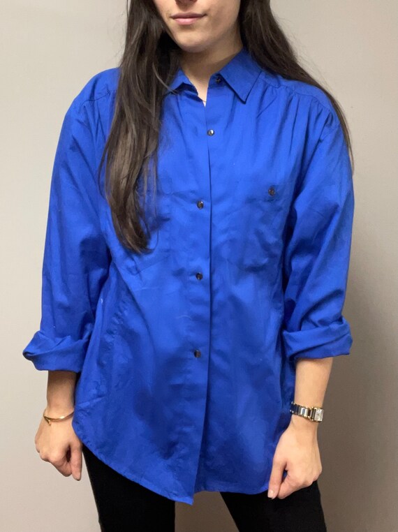 Chemise Vintage Diane Von Furstenberg - Taille 6 - Manches Longues - Coupe Button-down - Beige - Occasion Très Bon état