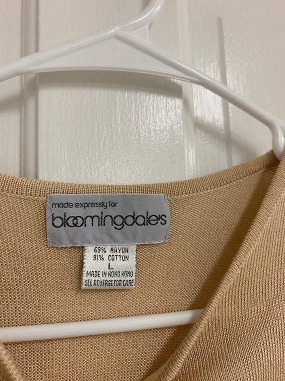 Vintage Bloomingdales Beige Short Sleeve Blouse T… - image 3