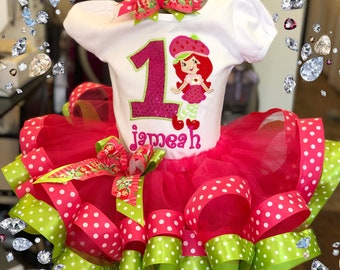 strawberry shortcake first birthday outfit