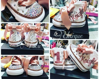 baby rose gold converse