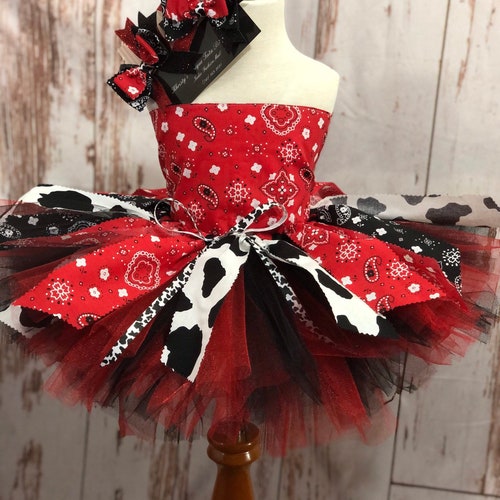 red and black western dress
