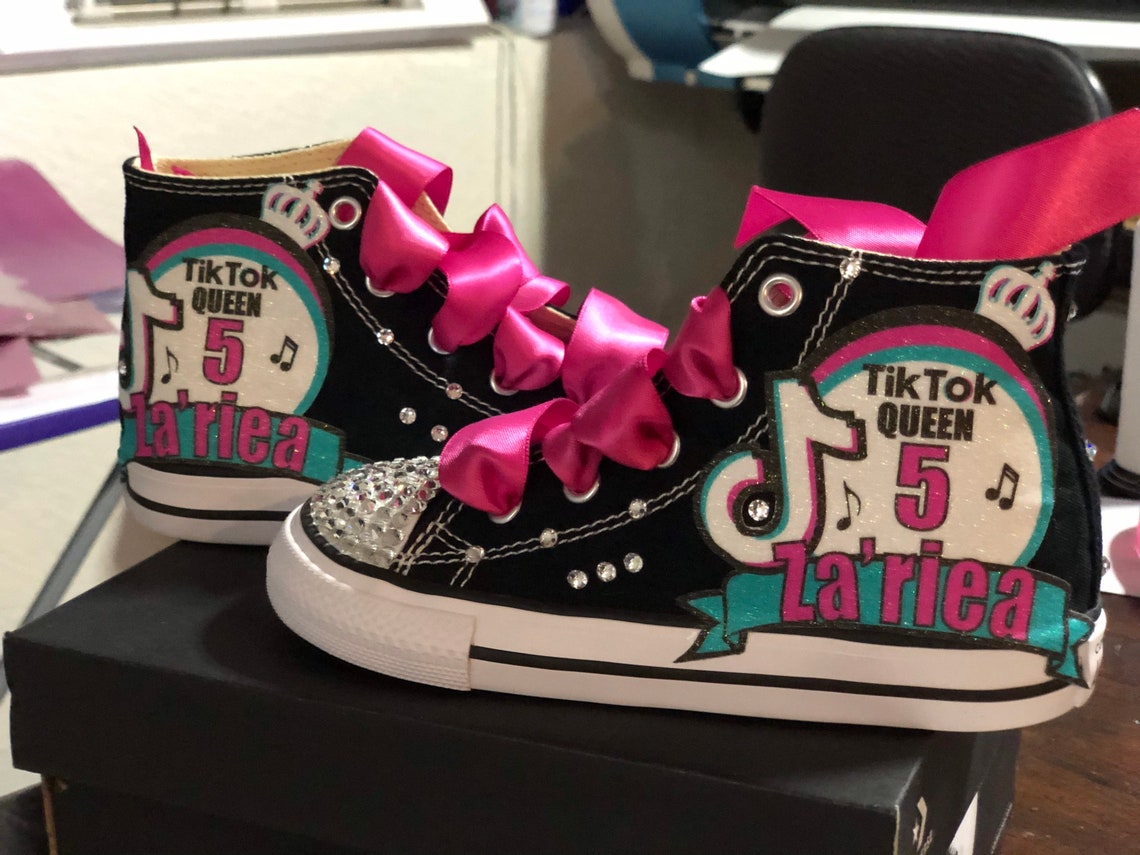 Tik Tok Queen personalized bling Converse to match any | Etsy