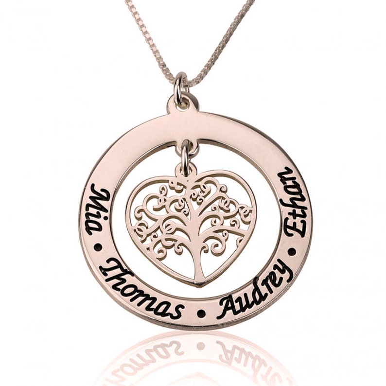 Personalized Necklace Grandma Gift Family Tree Jewelry Custom Name Necklace Personalized Jewelry Sterling Silver Necklace Sweetest Day Gift