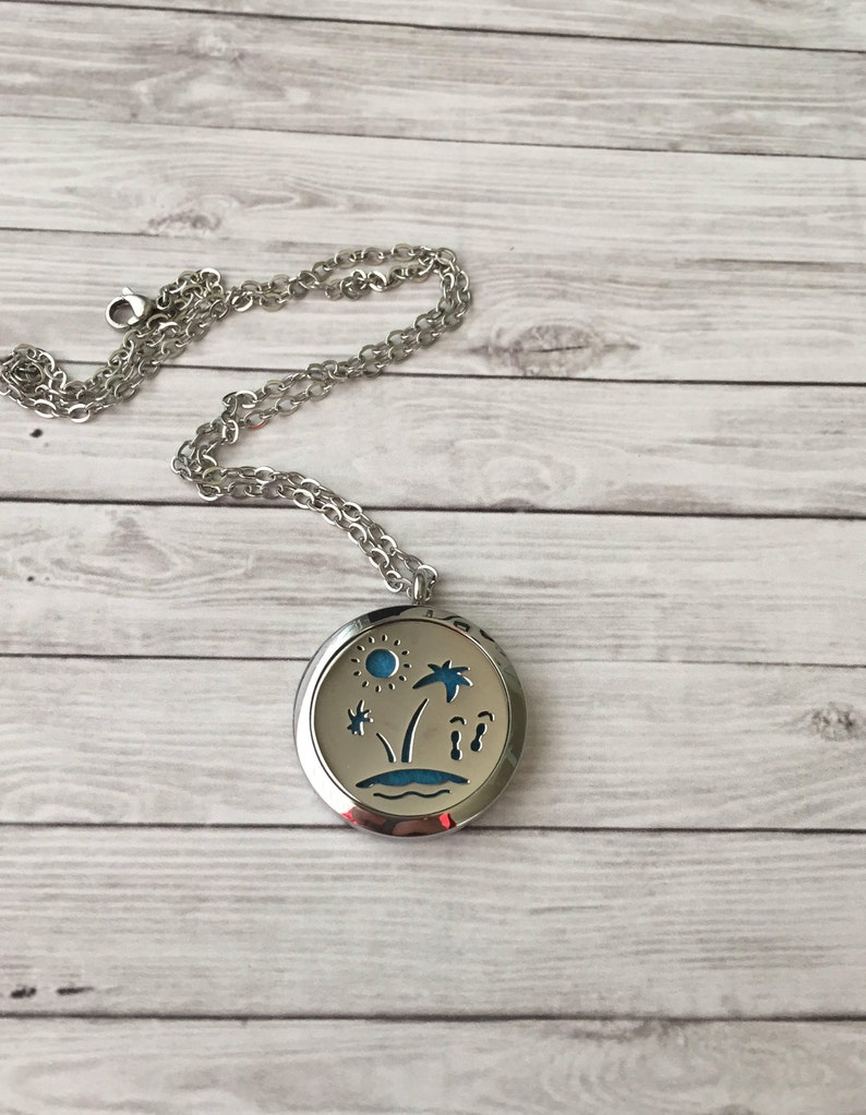 Beach Necklace Beach Essential Oil Necklace Essential Oil Etsy