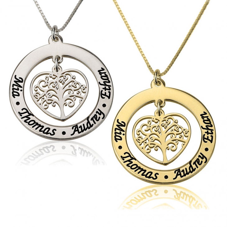 Personalized Necklace Grandma Gift Family Tree Jewelry Custom Name Necklace Personalized Jewelry Sterling Silver Necklace Sweetest Day Gift