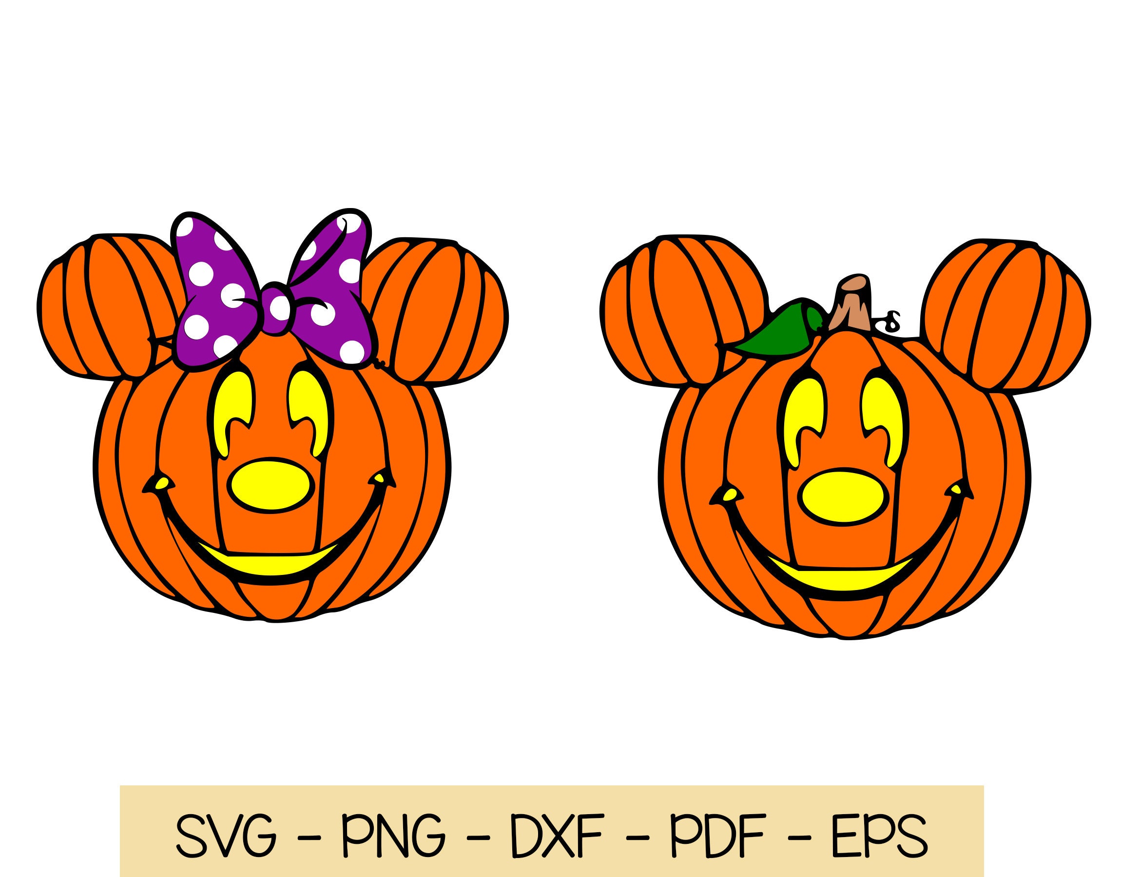 Mickey Mouse Pumpkin SVG Pdf Eps Dxf Files for Cricket | Etsy