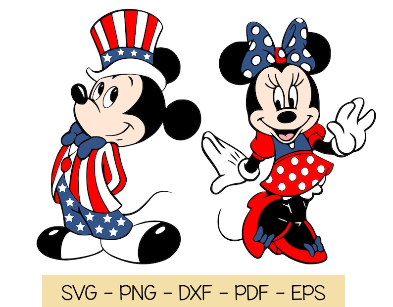 Download Mickey SVG 4th of July Patriotic Mickey and Minnie Bundle ...