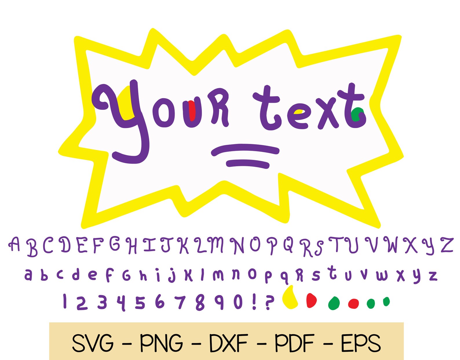 Rugrats Logo and Alphabet SVG Layered Svg Dxf Pdf Png Etsy