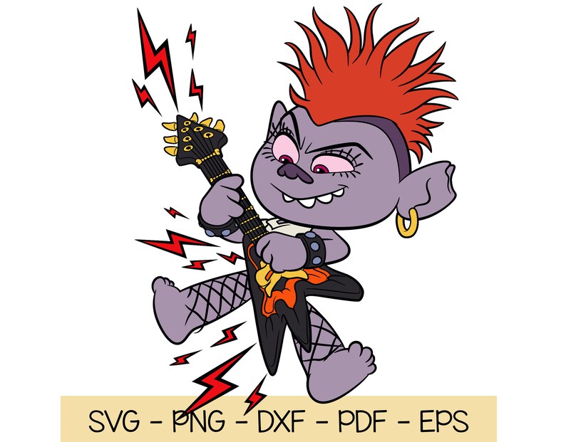 Queen Barb Trolls World Tour SVG Queen Barb Guitar SVG dxf Etsy