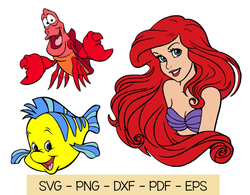 Download Ariel SVG Bundle Layered Ariel clipart Ariel Cut file | Etsy