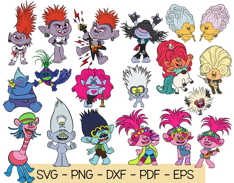 Download Trolls SVG Bundle World Tour Queen Barb SVG dxf eps png | Etsy