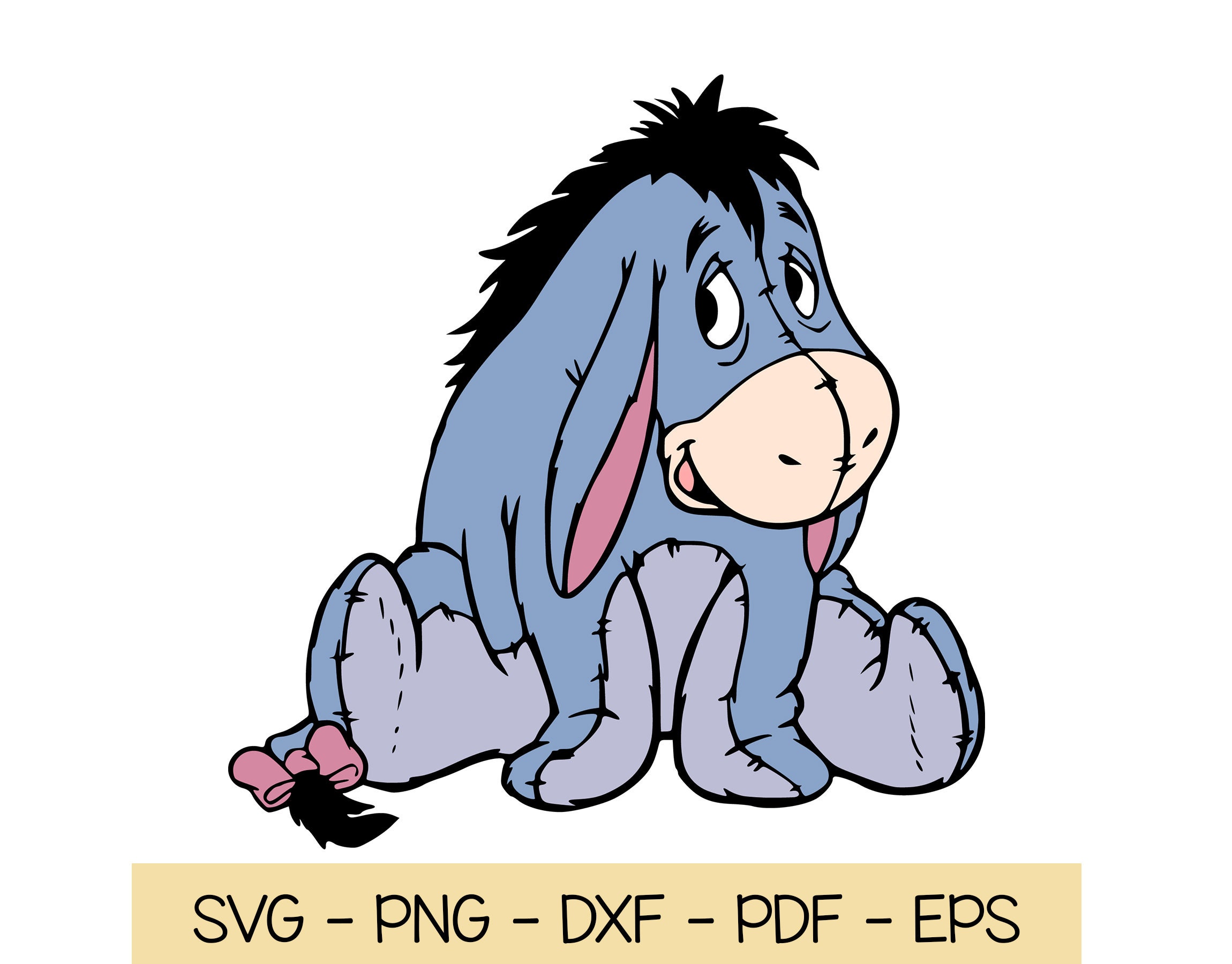 Clipart Cricut Vector Baby Eeyore Smiling Winnie The Pooh Svg Dxf Eps