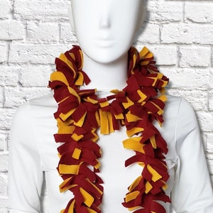 Boa Fringe Scarf - Red Gold