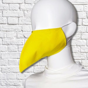 Bird Beak Face Mask - Shorter Beak - Yellow