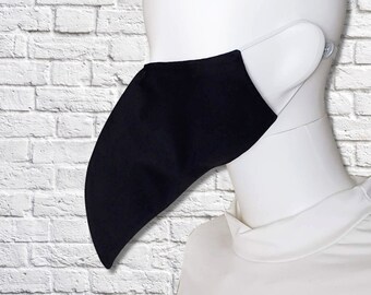 Plague Doctor Face Mask with Elastic Straps - Black Variations - Non-Surgical - Cotton Mask - Two Layers
