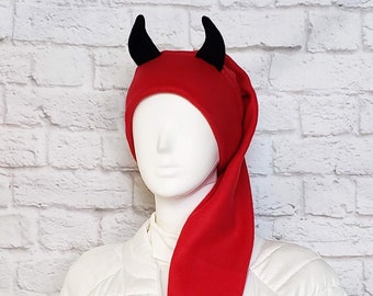 Diable rouge / Bonnet à cornes / Bonnet de Noël / Écharpe / Bonnet écharpe