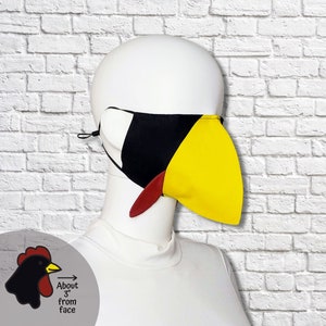 Huhn Schnabel Gesichtsmaske - Schwarz Gelb Rot