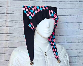Jester Harlequin Hat (cotton) - Colorful Diamonds