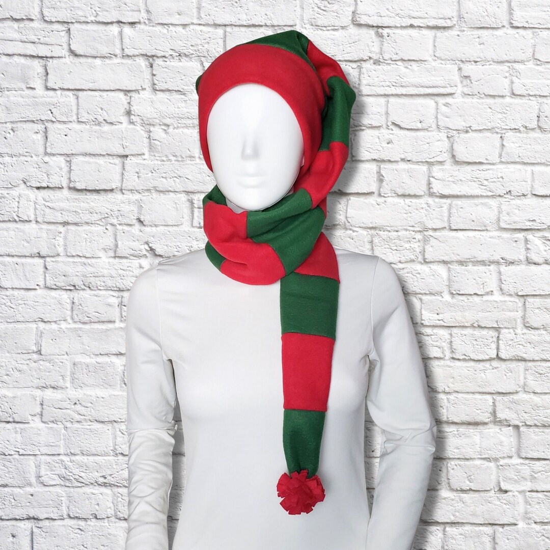 Red and green striped deals scarf