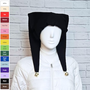 Jester Harlequin Hat (cotton) - Custom Colors - Gold Bells