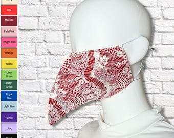 Plague Doctor Face Mask - Cream Lace Custom Color