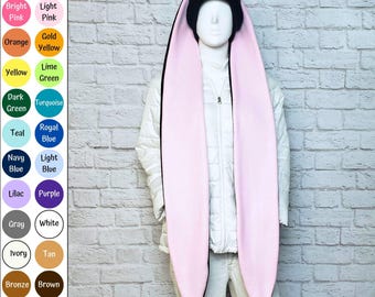 Extra lange mutssjaal met konijnenoren - aangepaste kleuren