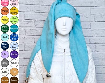 3-Point Wide Jester Hat (fleece) - Bells - Custom Colors