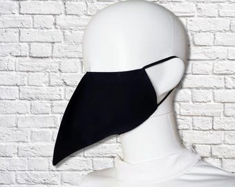 Plague Doctor Face Mask Shorter Beak - Black