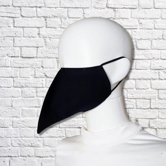 Plague Doctor Face Mask Shorter Beak - Black
