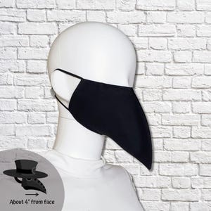 Plague Doctor Face Mask Shorter Beak - Black image 2
