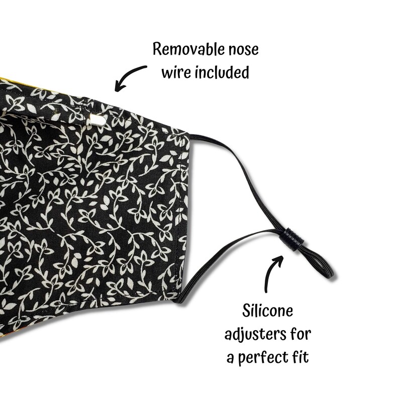 Plague Doctor Face Mask with Elastic Straps  Black Scroll  image 3