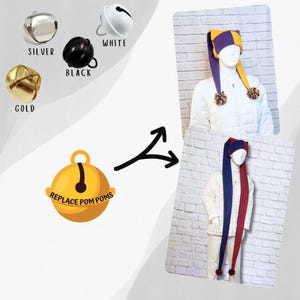 Reemplaza los pompones con cascabeles - Jester Hats