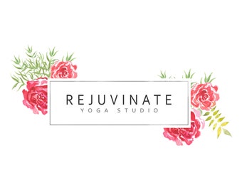 premade logo blog header design branding simple floral etsy floral header design