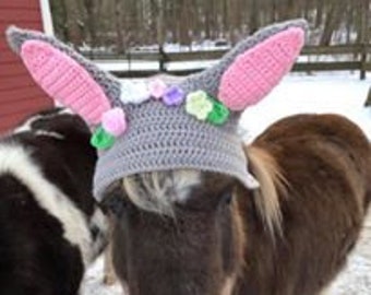 Horse Bunny Bonnet - Horse Bunny Hat - Bunny Hat - Easter Bunny Hat - Horse Fly Bonnet - Horse Bonnet - Easter Bonnet