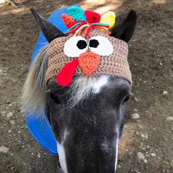 Horse Fly Bonnet - Horse Turkey Bonnet - Horse Bonnet - Turkey Hat - Horse Thanksgiving - Horse Hat - Horse Turkey Hat