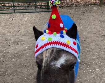 Bonnet De Noël Pour Cheval - Décoratif Avec Flocons De Neige - Pour Fêtes, Photos Et équitation D’hiver