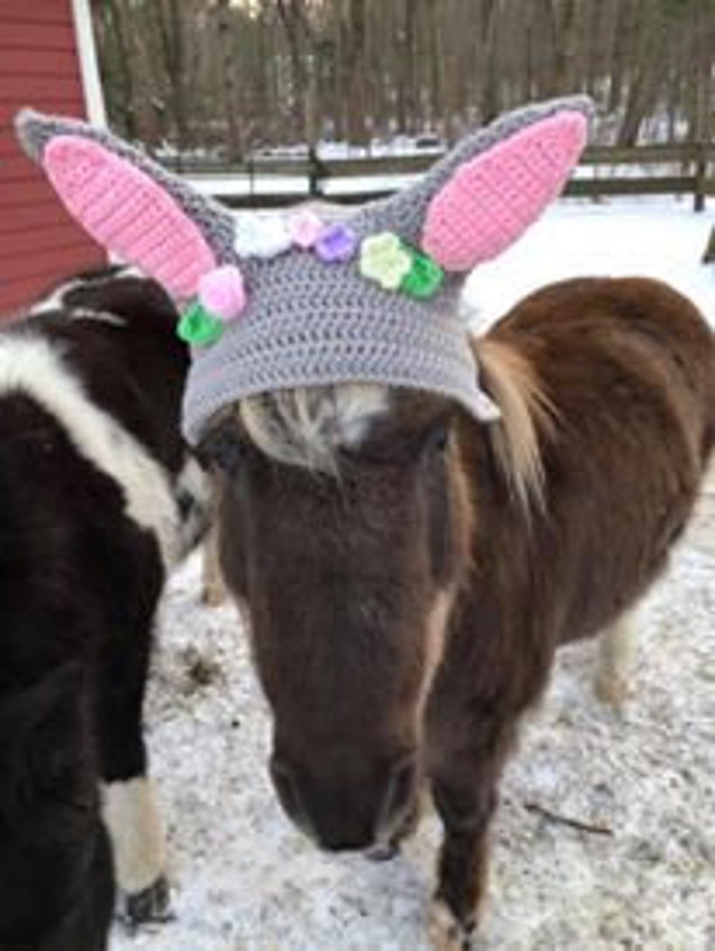 Horse Bunny Bonnet Horse Bunny Hat Bunny Hat Easter Bunny Hat Horse Fly Bonnet Horse Bonnet Easter Bonnet image 1