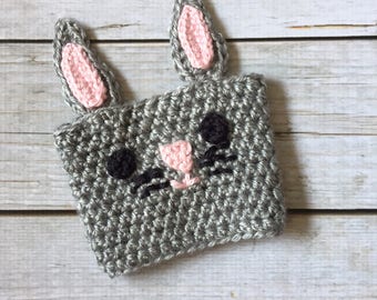 Bunny Coffee Cozy - Crochet Cozy - Mug Cozy - Coffee Sleeve - Bunny Cozy - Reusable Cozie - Crochet Coffee Sleeve