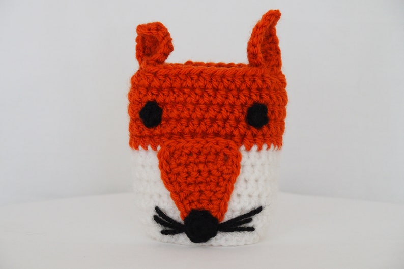 Fox Crochet Cozy Fox Coffee Cozy Mug Cozy Coffee Cozies Drink Cozy Fox Cozy Coffee Sleeve Beverage Warmer image 2