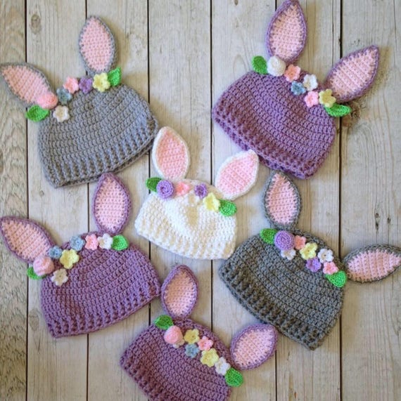 crochet baby bunny hat
