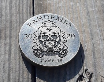 Brass Worry Coin "Pandemic"