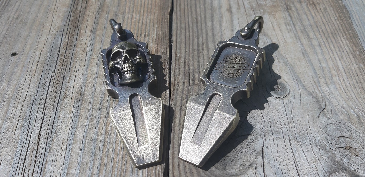 EDC Brass Pry Barskullv3 Etsy